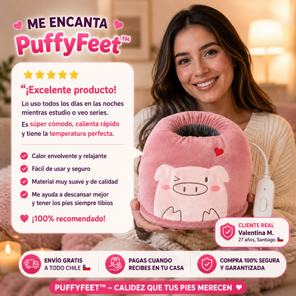 PuffyFeet™ - Calentador Eléctrico de Pies con Felpa Térmica y Control de Temperatura