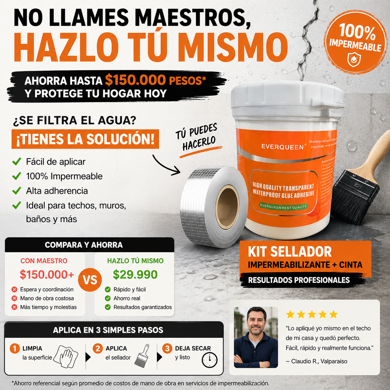 HydroShield™ - Kit de Sellado Extremo e Impermeabilización 100% Inmediata