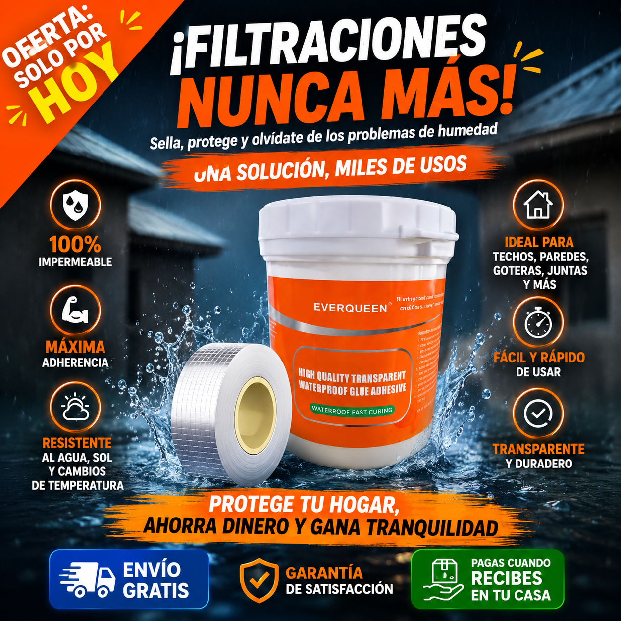 HydroShield™ - Kit de Sellado Extremo e Impermeabilización 100% Inmediata
